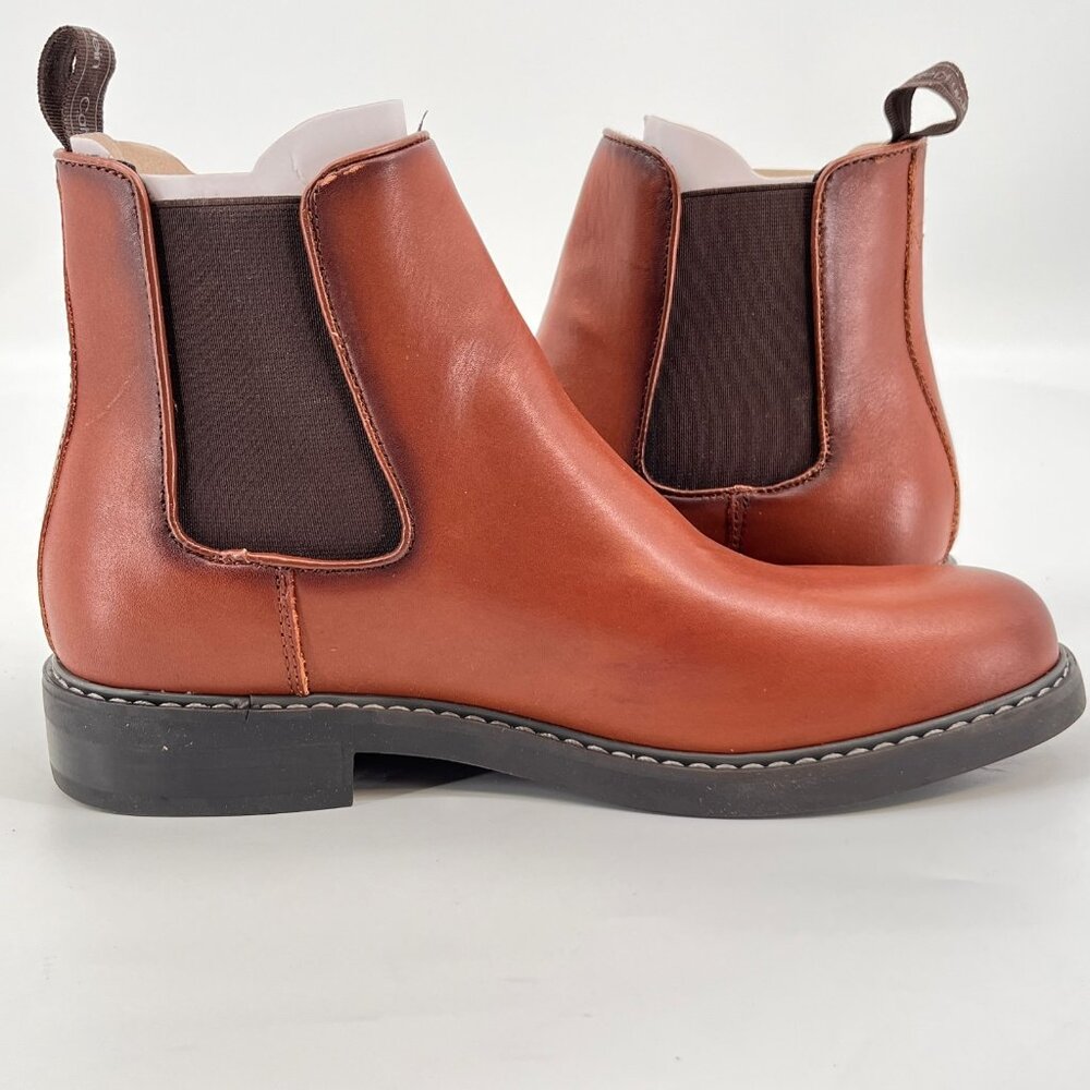 Calvin Klein Fenwick Chelsea Boots Size 7.5 Brown Leather Pull-On Round Toe - Picture 6 of 15